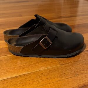 Leather Birkenstock Boston (Gender Neutral) | Dark brown, soft footbed, size 41